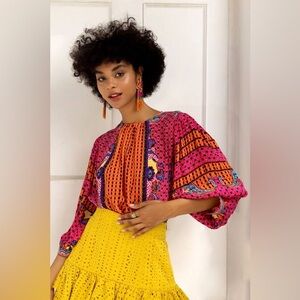 BHANUNI By JYOTI Viscose Emilia Peasant Vibrant Multicolor Oversize with Beads M